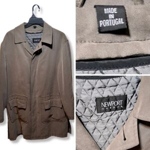 Newport Harbor Mid Length Trench | Made In Portugal | Olive | Wool Liner | Large